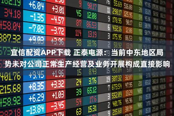 宜信配资APP下载 正泰电源：当前中东地区局势未对公司正常生产经营及业务开展构成直接影响